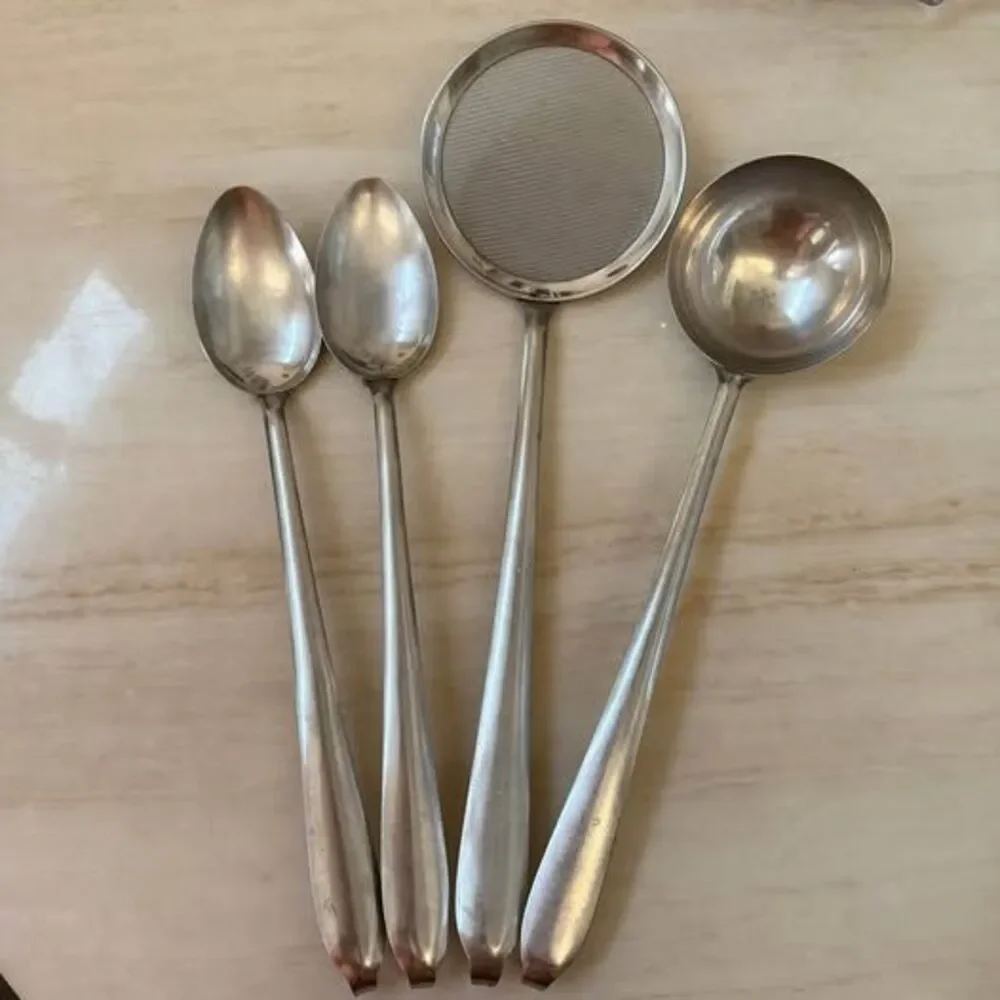 Vintage Italian Effepi B INOX 18/10 Stainless Utensils Set of 4 Made in Italy